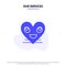 Our Services Heart, Emojis, Smiley, Face, Smile Solid Glyph Icon Web card Template