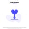 Our Services Heart, Gender, Symbol Solid Glyph Icon Web card Template