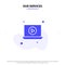 Our Services Laptop, Play, Video Solid Glyph Icon Web card Template