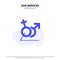 Our Services Men, Women, Sign, Gander, Identity Solid Glyph Icon Web card Template