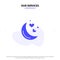 Our Services Moon, Night, Love, Romantic Night,  Solid Glyph Icon Web card Template