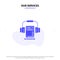 Our Services Music, Audio, Headphone, Book Solid Glyph Icon Web card Template