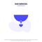 Our Services Necklace, Heart, Gift Solid Glyph Icon Web card Template