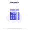 Our Services Pen, Calculator, Scale, Education Solid Glyph Icon Web card Template