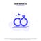 Our Services Ring, Marriage, Wedding, Love Solid Glyph Icon Web card Template