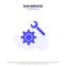 Our Services Setting, Wrench, Gear Solid Glyph Icon Web card Template