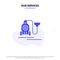 Our Services Vacuum, Machine, Hotel, Cable Solid Glyph Icon Web card Template