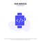 Our Services Watch, Hand Watch, Time Clock Solid Glyph Icon Web card Template