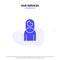 Our Services Women, Mother, Girl, Lady Solid Glyph Icon Web card Template