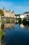 The Oust River canal and Chateau Josselin castle in Brittany