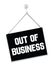 Out of Business - door sign with suction cup