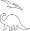 out line Dinosaur jpg image with svg vector cut file for cricut and silhouette