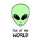 Out of this world, alien vector illustration