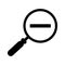 Out, zoom, magnifier icon. Gray vector graphics