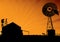 Outback Australia silhouette of windmill