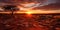 Outback sunset landscape. Australia outback plains. warm sunrise. desert landscape.