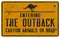 Outback Tin Sign Vintage