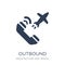 Outbound icon. Trendy flat vector Outbound icon on white background from Architecture and Travel collection