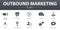 Outbound marketing simple concept icons