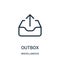 outbox icon vector from miscellaneous collection. Thin line outbox outline icon vector illustration. Linear symbol for use on web
