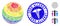 Outbreak Mosaic LGBT Color Stripes Sphere Icon with Medical Distress Zero Allergy Seal