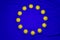 Outbreak of new Coronavirus SARS-CoV-2 in Europe - viruses of the Corona family on a blue base imitating the eu flag