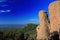 Outcrop of red rock cliffs from La Patit Roc, Var