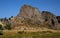 Outcropping along river in autumn