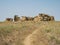 Outcropping of Eroded Rock Formations with Trail Leading to It in Medicine Rocks State Park