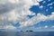 Outcropping rock on a sunny day with clouds