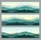 Outdoor banners with mountain ridges. Horizontal nature backgrounds.