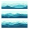 Outdoor banners with mountain ridges. Horizontal nature backgrounds set.