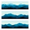 Outdoor banners with mountain ridges. Horizontal nature backgrounds set.