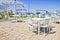 Outdoor bar in a italian harbor