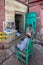 Outdoor barber, Varanasi, India