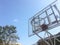 Outdoor basketball hoops.