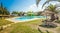 Outdoor Big blue Beautiful clean Swimming Pool in the hotel, Limassol city, Tunis, Tunisia, North Africa