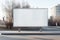 outdoor billboard white screen clean minimalistic, advertising message visual information attract attention passers-by