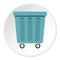 Outdoor blue trash can icon circle
