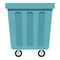 Outdoor blue trash can icon isolated