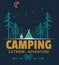 Outdoor camping and adventure forest badge logo, emblem logo, label design. Vector illustration