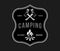 Outdoor camping adventure white on black