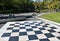 Outdoor chess board in the woods, debrecen city, hungary