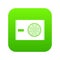 Outdoor compressor of air conditioner icon digital green