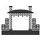 Outdoor Concert Stage Constructions with Sound System Icon. Vector