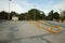 Outdoor concrete skateboard ramp at the park