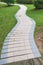 Outdoor curved pathway