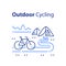 Outdoor cycling concept, riding bicycle trip, nature tourism, summer camping, recreational park