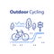 Outdoor cycling concept, riding bicycle trip, nature tourism, summer tour