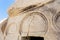 outdoor decor of ancient cave church near Goreme